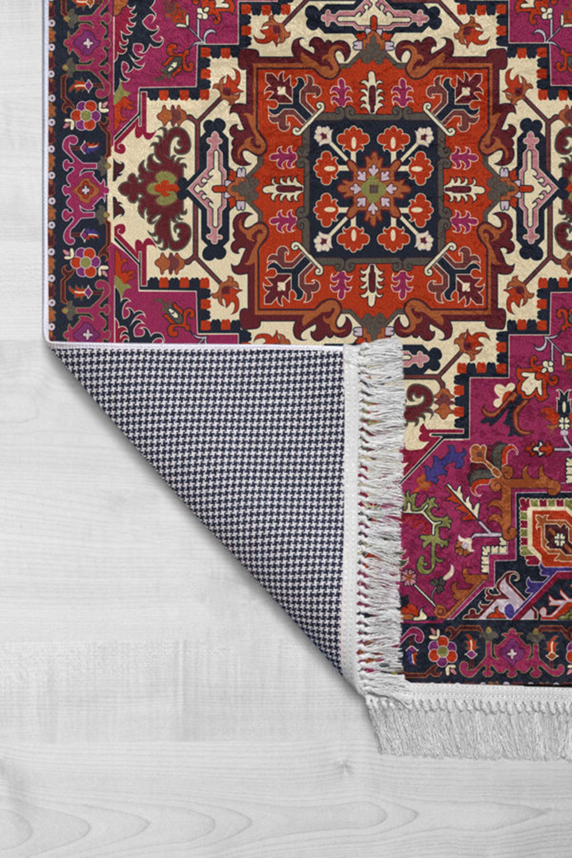 Pink Orange Persian Heriz Rug Oriental Medallion Design Etsy UK