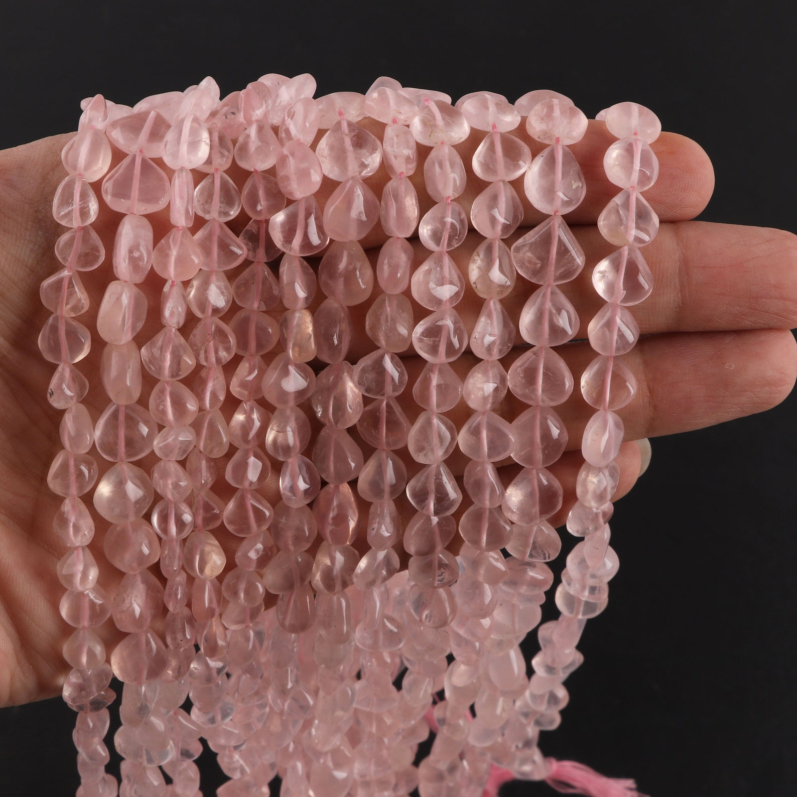 6mm rose quartz heart beads 6mm rose quartz heart beads