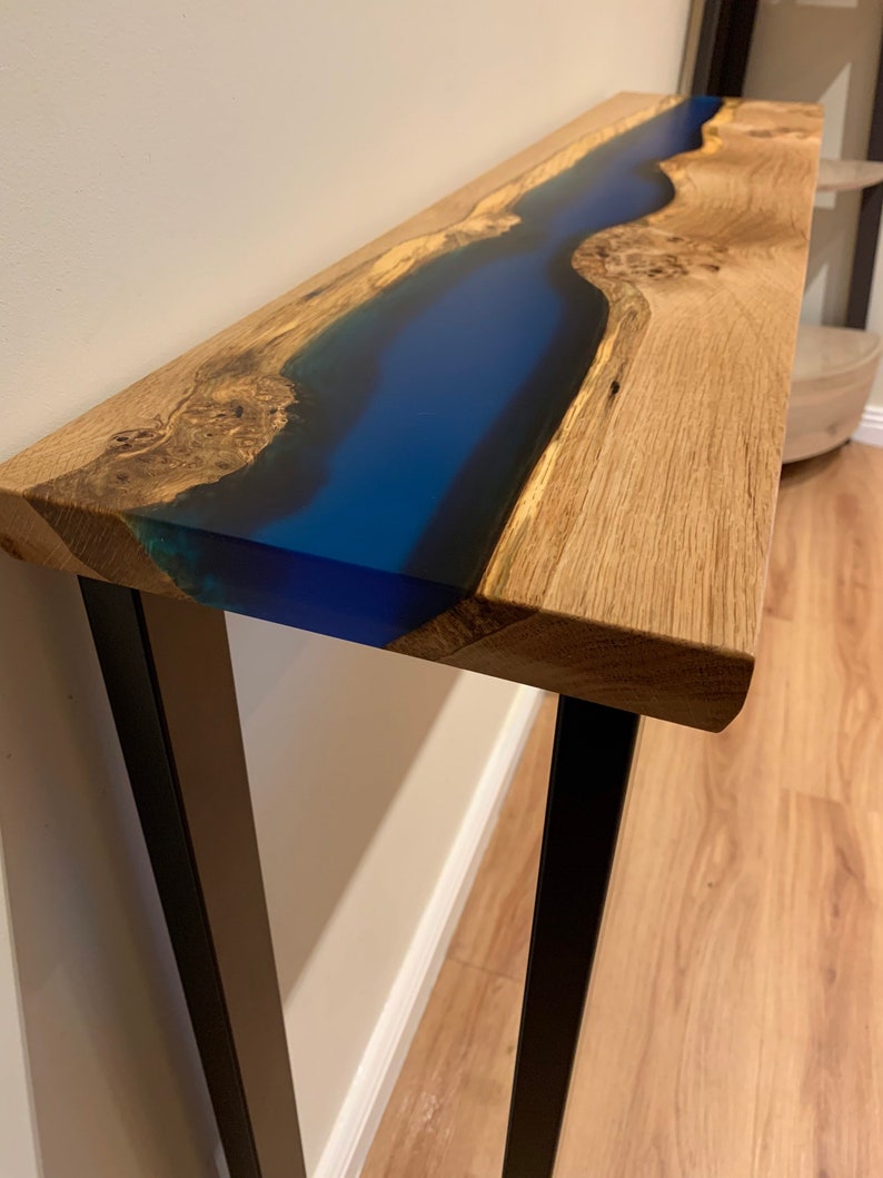 River Table Console Table Hallway Table Resin Oak Etsy UK