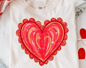 Cuore di San Valentino glitterato in formato PNG, design per maglietta di San Valentino XoXo Be Mine, stampa a sublimazione di San Valentino con pennellate, download digitale di tendenza per San Valentino.