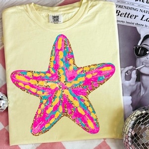 Preppy Summer Starfish PNG, Coastal Summer Shirt Design, Summer Vibes Png, Tropical Beach Sublimation, Pink Girly Summer Coquette Png