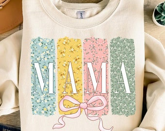 Floral Mama Coquette Bow PNG, Mama PNG, Mothers Day Png, Mama Varsity Png, Floral Spring Png, Gift for Mom, Mother, Boho Mama Shirt Design
