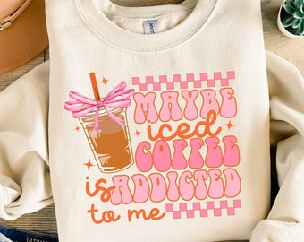Coquette ijskoffie PNG, Funny Mama PNG, Social Club png, sublimatieontwerp, digitale download, Soft Girl-tijdperk png, roze strik png,