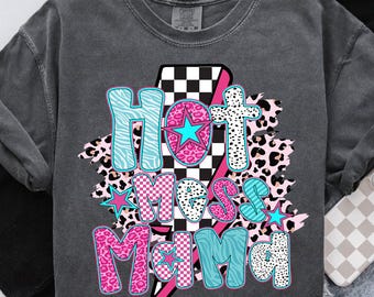 Retro Mama PNG, Preppy Mama PNG, lustige Mama Png, rosa Mama Png, Muttertag Png, heiße Mess Mama Png, trendiges Mama Shirt Design