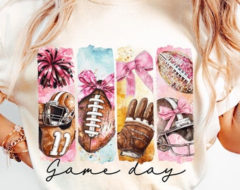 Football Png, Game Day Football Coquette PNG, Football Bow Png, Football Mama Png, Football Mom Png, Brushstroke Football Png, Touchdown Png