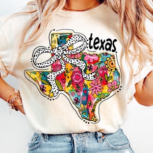 Floral Coquette Texas Png, State Png, Texas Brushstroke Png, Girly State Shirt Design, Texas Coquette Bow, Trendy Texas png, Preppy Texas