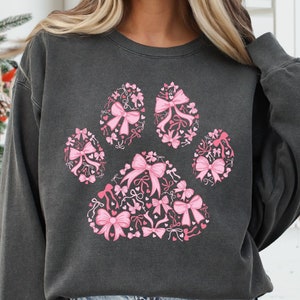 Dog Valentine Coquette Heart Png, Dog Mom Png, Valentine&#39;s Day Png, Dog Paw Print Heart Png, Valentine Shirt Design, Dog Lover Gift