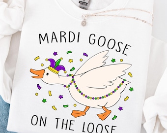 Funny Mardi Gras Goose PNG, Coquette Mardi Gras Shirt Design, Fat Tuesday Fleur De Lis Sublimation, Mardi Gras 2026 Digital Download