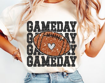 Game Day Football PNG, Glitter Football PNG, Football Mama,Sublimation Digital Download Png, Football Mom Png, Sports Png, Football Season