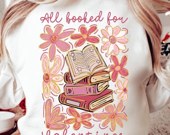 Gebucht für Valentinstag PNG, Lehrer Valentinstag Png, Buchliebhaber Shirt Design, Boho Valentinstag Png, Bücherwurm Png, Buchliebhaber Png, Blumen Vday