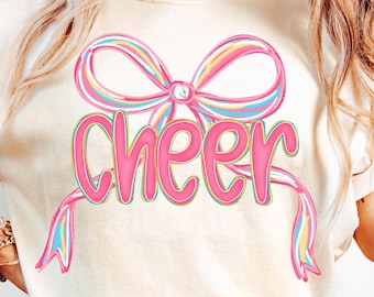 Cheer Png, Pink Cheer Season Shirt Sublimation, Preppy Cheerleader Coquette Bow Design, Cheer Competition Team Spirit Png, Cheer Mama Png
