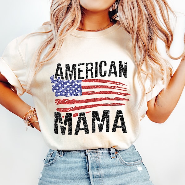 American Mama Png, Glitter 4th of July png, Sublimation Design, USA png, Retro America png, American Flag png, Digital Download Png