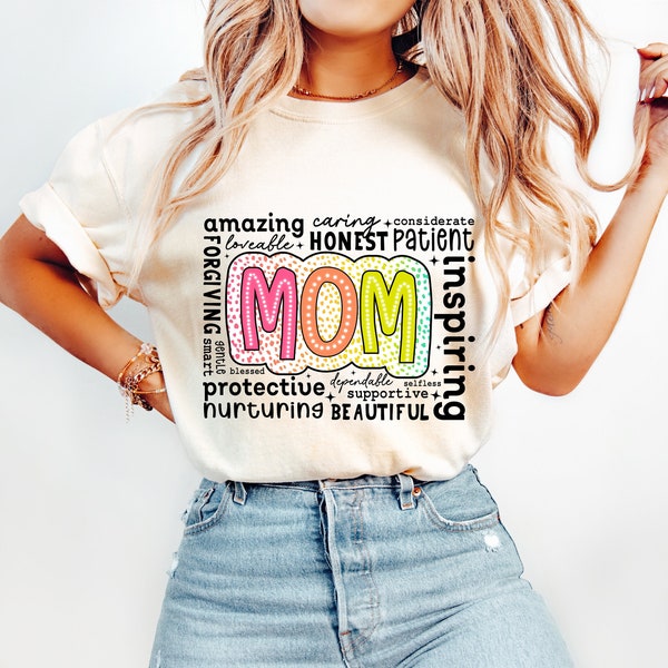 She is Mom PNG, Retro Mother PNG, Blessed Mom Png, Mom Shirt, Mom Life Png, Mother's Day Png, Mom Png, Gift for Mom, Retro Mama Quotes