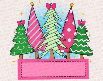 Girl Christmas Png, Kids Christmas Name Png, Coquette Christmas Tree, Girly Pink Christmas Png, Girl Christmas Shirt Design, Merry Christmas
