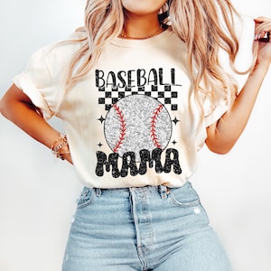 Retro Baseball Mama PNG, Glitter Baseball PNG, Sublimation Design, Digital Download Png, Sports PNG image 1