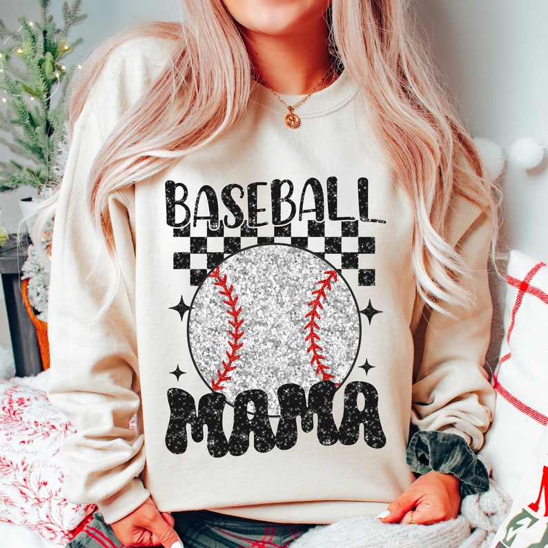 Retro Baseball Mama PNG, Glitter Baseball PNG, Sublimation Design, Digital Download Png, Sports PNG image 6