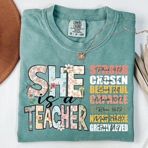 Floral Teacher PNG, Christian Bible Verse Teacher Sublimation Design, Preppy Teacher Png, Teach Love Inspire Png, Christian Teacher Png