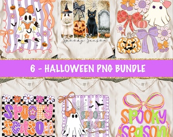 Halloween PNG Bundle, Kokette Geisterkatze Png, Blumen, gruselige Jahreszeit Png, Preppy Halloween Shirt Designs, Girly Halloween Png Witchy Vibes Png