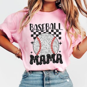 Retro Baseball Mama PNG, Glitter Baseball PNG, Sublimation Design, Digital Download Png, Sports PNG image 3