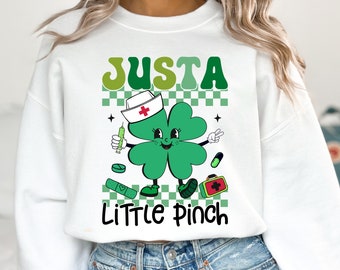 Juste une petite pincée PNG, infirmière St Patricks Day PNG, infirmière drôle Png, cadeau infirmière St Patrick, Lucky Shamrock Png,