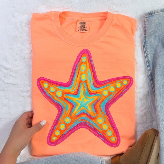 Starfish PNG, Preppy Coastal Shirt Design, Summer Vibes Png, Nautical Sublimation Designs, Retro Seashell Png, Girly Beach Digital Design