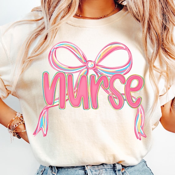 Nurse Coquette Png, Girly Pink Nurse Shirt Design, Preppy Nurse Life Png, Nurse Bow Sublimation, Nurse Appreciation Png, Gift for Nurse
