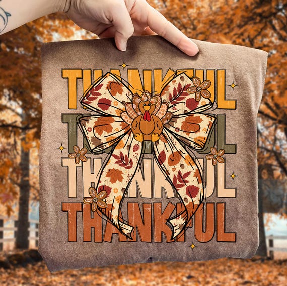 Coquette Thankful Turkey Png, Give Thanks Png, Boho Floral Fall Coquette Png, Vintage Thanksgiving Gobble Png, Thanksgiving Shirt Design