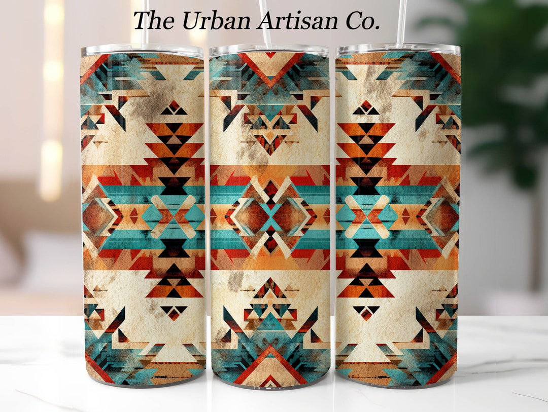 Aztec Pattern Tumbler Wrap, 20oz Skinny Sublimation Design,digital ...