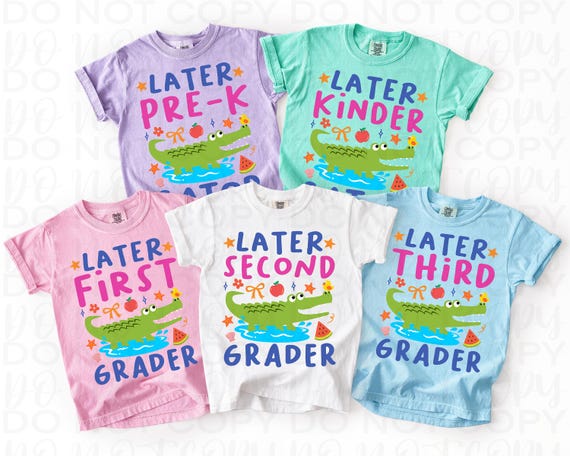 Later Gator PNG Bundle, Last Day of School Shirt Design,  End of School Year Teacher Sublimation, Pre-k 1st/2nd/3rd/4th/5th Grade