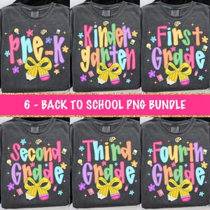 Paquete PNG de Coquette para el regreso a clases, diseño de camiseta para el primer día de clases de maestra, lazo de lápiz femenino por sublimación, PNG de preescolar, jardín de infantes y primer grado