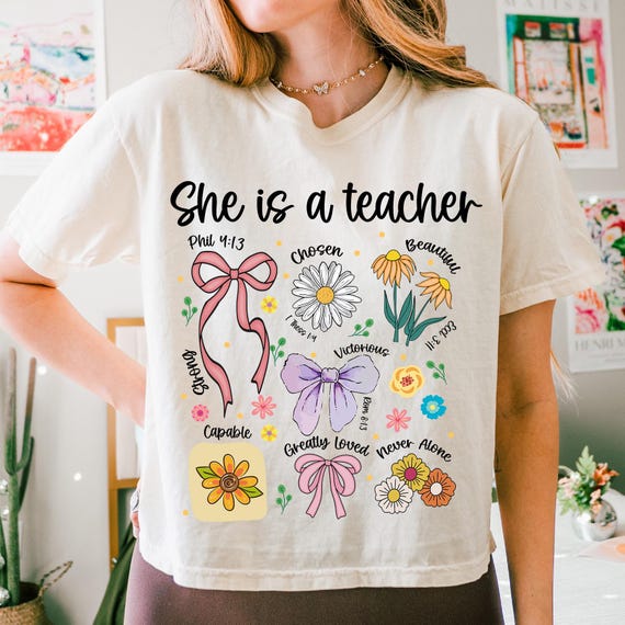Teacher Boho Floral Png, Preppy Teacher Png, Coquette Teacher Life Png, Teacher Appreciation Gift, Retro Teacher png, Teacher Wildflowers