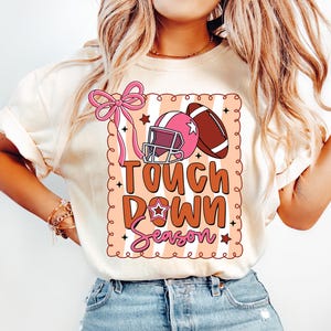 Coquette Touchdown Season in White Sweatshirt