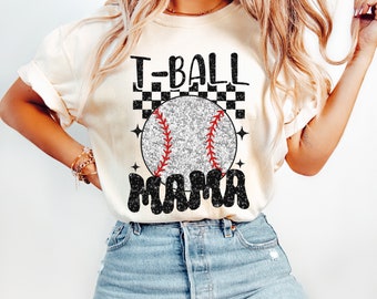 Retro T Ball Mama PNG, Glitter Baseball PNG, Sublimation Design, Digital Download Png, Sports PNG, Tee Ball Png, Baseball Mom