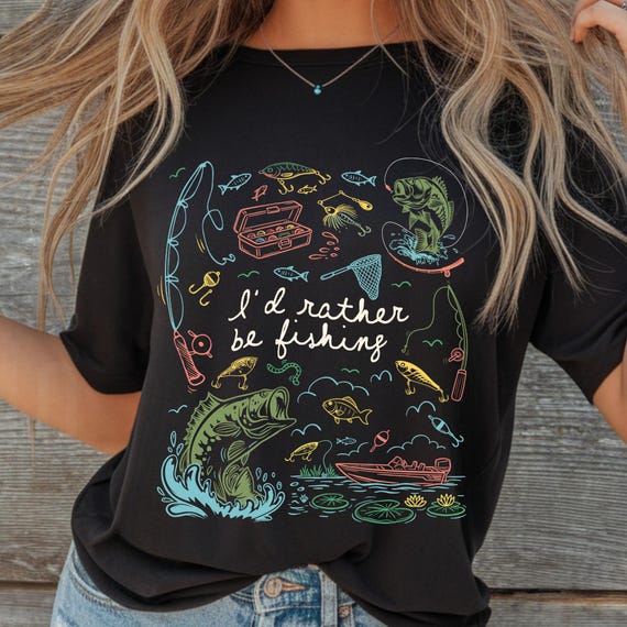 I'd Rather Be Fishing PNG, Trendy Outdoor Womens Shirt Design, Summer Lake Sublimation, Vintage Outdoor Southern Girl Digital Download