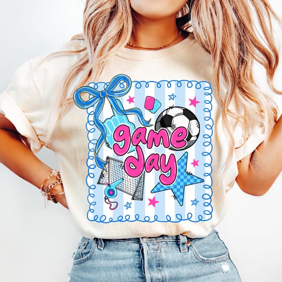 Preppy Soccer Png, Game Day Soccer Coquette PNG, Soccer Bow Png, Soccer Mama Shirt Design, Checker Soccer Mom Sublimation