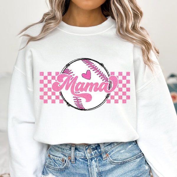 Retro Baseball Mama PNG, Glitter Baseball PNG, Sublimation Design, Digital Download Png, Sports PNG, Baseball Mom Png