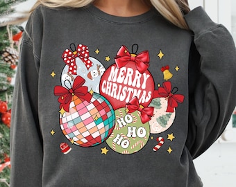 Retro Christmas Ornaments Png, Christmas Coquette Bow Png, Merry Christmas Png, Ho Ho Ho Png, Snowman Png, Christmas Tree Png Sublimation