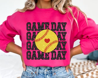 Glitter Softball PNG, Softball Mom PNG, Sublimation Design, Digital Download Png, Sports PNG, Faux Sequin Png, Game Day Png