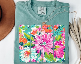 Preppy Floral Brushstroke PNG, Boho Floral PNG, Floral Mama Png, Summer Vibes Png, Spring Flowers Png, Wildflower Png, Boho Summer Png