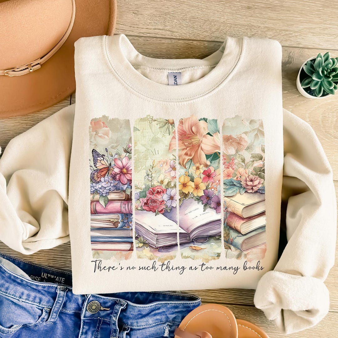 No Such Thing as Too Many Books Png, Book Lover PNG, Brushstroke Png ...