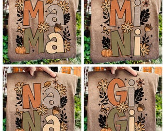 Floral automne maman Png Bundle, bohème automne citrouille coquette Png, conception de chemise automne vintage, citrouille épicée Png, famille automne Bundle