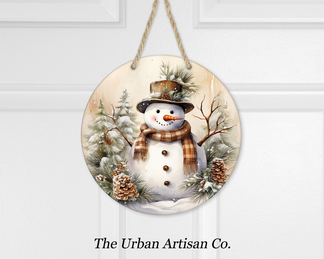 Christmas Snowman Door Hanger Sublimation Design, Instant Digital ...