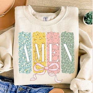 Amen Coquette Bow PNG, Christian Easter PNG, Amen Varsity Png, Floral Spring Png, Jesus Easter Png, Bible Verse Png, Happy Easter Png