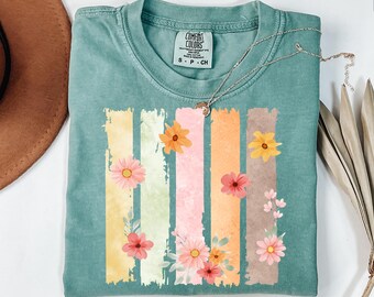 Boho Wildflowers PNG, Floral Brushstroke Png, Spring Floral Png, Retro Summer Png, Mama Flowers Png, Boho Floral Sublimation DTF,  Botanical