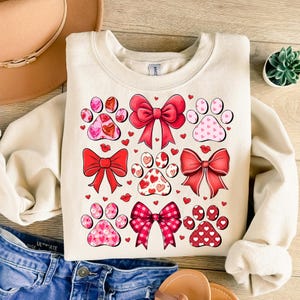 Dog Valentine Coquette Png, Dog Mom Png, Valentine&#39;s Day Png, Dog Paw Print Heart Png, Valentine Shirt Design, Dog Lover Gift, Dog Valentine