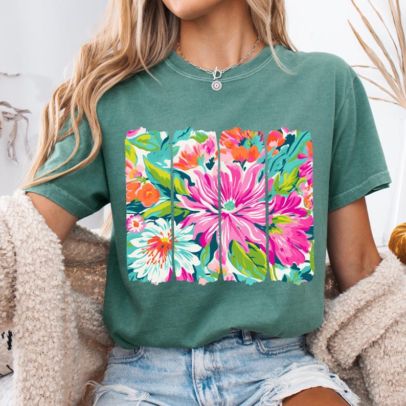 Preppy Floral Brushstroke PNG, Boho Floral PNG, Floral Mama Png, Summer Vibes Png, Spring Flowers Png, Wildflower Png, Boho Summer Png image 9