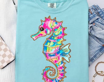 Summer Seahorse PNG, Preppy Summer Vibes Png, Neon Beach Png, Coastal Png, Retro Summer Coquette Png, Girly Summer Png, Toddler Summer Png