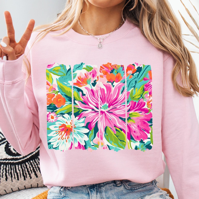 Preppy Floral Brushstroke PNG, Boho Floral PNG, Floral Mama Png, Summer Vibes Png, Spring Flowers Png, Wildflower Png, Boho Summer Png image 6