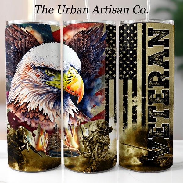 Memorial Day Veteran Tumbler Wrap, 20oz Skinny Tumbler Sublimation Design, Digital Download PNG, Tumbler Wrap for Men, Military Tumbler