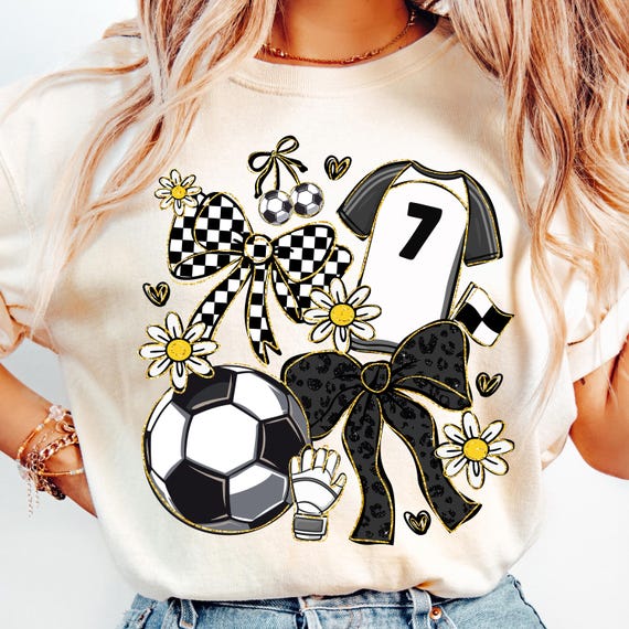Soccer Coquette PNG, Checkered Soccer Game Day PNG, Preppy Soccer Shirt Design, Floral Soccer Mom Sublimation, Retro Leopard Soccer Bow Png